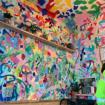Cafe Zoey - Colorful wall with cute plants - Cafes Near Me - Providence, Rhode Island Cafe Zoey - Colorful wall with cute plants - Cafes Near Me - Providence, Rhode Island