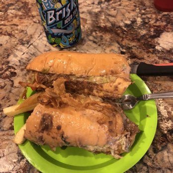 Bayou Blue PO Boys - Messy and delicious! I had to eat mine with a knife and fork. - American Near Me - Houma, Louisiana Bayou Blue PO Boys - Messy and delicious! I had to eat mine with a knife and fork. - American Near Me - Houma, Louisiana