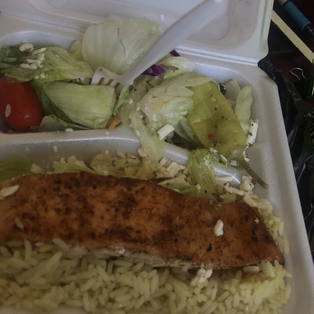 Salmon....it would have looked better, but I messed it up traveling.