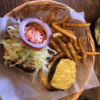 Double Barrel Kitchen & Bar - My classic burger with fries - Sports Bars Near Me - Westerville, Ohio