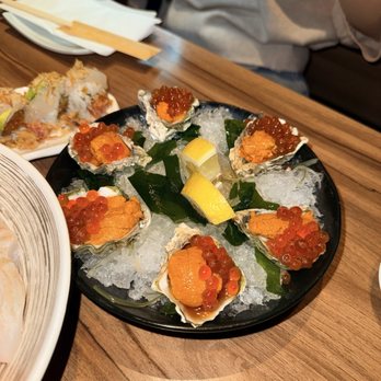 KIYO Arcadia - Kumamoto Oyster with Uni and ikura - Japanese Near Me - Arcadia, California KIYO Arcadia - Kumamoto Oyster with Uni and ikura - Japanese Near Me - Arcadia, California