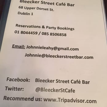 Bleecker Street Cafe Bar - Contact info - New American Near Me - Dublin, D Bleecker Street Cafe Bar - Contact info - New American Near Me - Dublin, D