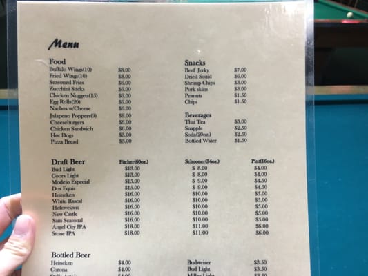 Menu photo 2 Rack and Cue Billiards Stanton, CA
