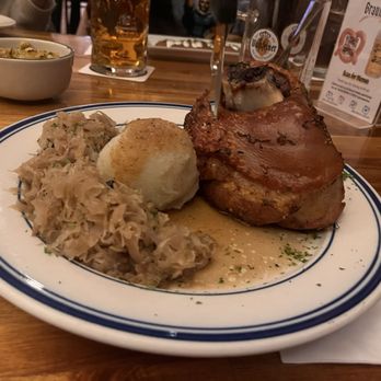 Brauhaus Schmitz - Our specialty: Schweinshaxe (crispy pork shank) - German Near Me - Philadelphia, Pennsylvania