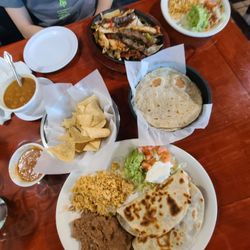 El Vaquero - Beef quesadilla and mixed plate fajitas, lunch special