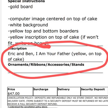 Classic Bakery & Cafe - How the quote was supposed to be written, per the order form. - Bakeries Near Me - Gaithersburg, Maryland Classic Bakery & Cafe - How the quote was supposed to be written, per the order form. - Bakeries Near Me - Gaithersburg, Maryland