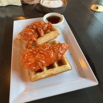 Oak and Maple - Classic chicken and waffles.   Cappuccino - Salad Near Me - Greeley, Colorado