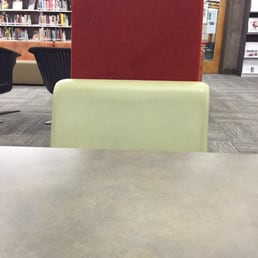 Although these seats were comfortable, this studying area wasn't tall people friendly.