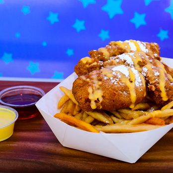 Sticky Iggy's - Wafflinger Main: A new rendition of chicken and waffles! Chicken, dipped in waffle batter, and then fried. - Food Trucks Near Me - Las Vegas, Nevada Sticky Iggy's - Wafflinger Main: A new rendition of chicken and waffles! Chicken, dipped in waffle batter, and then fried. - Food Trucks Near Me - Las Vegas, Nevada