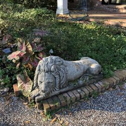 Concrete statues a lot of times