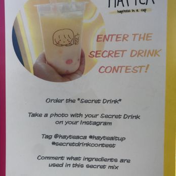 Hay Tea - Secret Drink Contest - Bubble Tea Near Me - San Leandro, California
