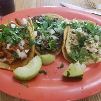 Indy Tacos - Al pastor, steak and chicken taco. Very good and filling! - Mexican Near Me - Indianapolis, Indiana