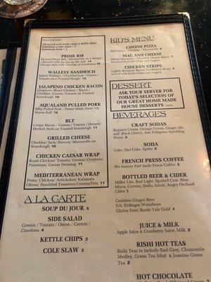 Menu photo 1 Aqualand Ale House Boulder Junction, WI