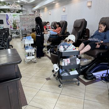 Captivate Nail Spa - INSIDE: they have 7 manicure & 7 pedicure stations each - Nail Salons Near Me - Fullerton, California