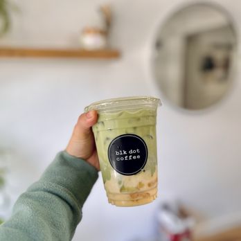 Blk Dot Coffee - Yuzu Mango Matcha Latte - Coffee & Tea Near Me - Newport Coast, California Blk Dot Coffee - Yuzu Mango Matcha Latte - Coffee & Tea Near Me - Newport Coast, California