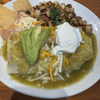 Early Birds Cafe - Chile verde burrito, Wet burrito. - Breakfast & Brunch Near Me - Fresno, California