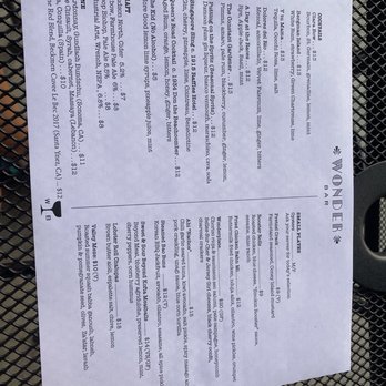 Wonderbar Beacon - Menu 9/6 - Cocktail Bars Near Me - Beacon, New York Wonderbar Beacon - Menu 9/6 - Cocktail Bars Near Me - Beacon, New York