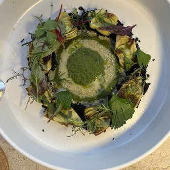 San Laurel - Artichoke salad / Grilled Baby Gem - Spanish Near Me - Los Angeles, California San Laurel - Artichoke salad / Grilled Baby Gem - Spanish Near Me - Los Angeles, California