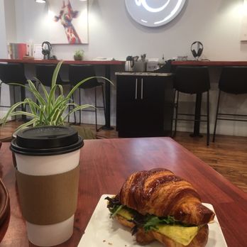 Caffeine - Vanilla bean latte and breakfast croissant (no bacon). - Coffee & Tea Near Me - Lakewood, Ohio Caffeine - Vanilla bean latte and breakfast croissant (no bacon). - Coffee & Tea Near Me - Lakewood, Ohio