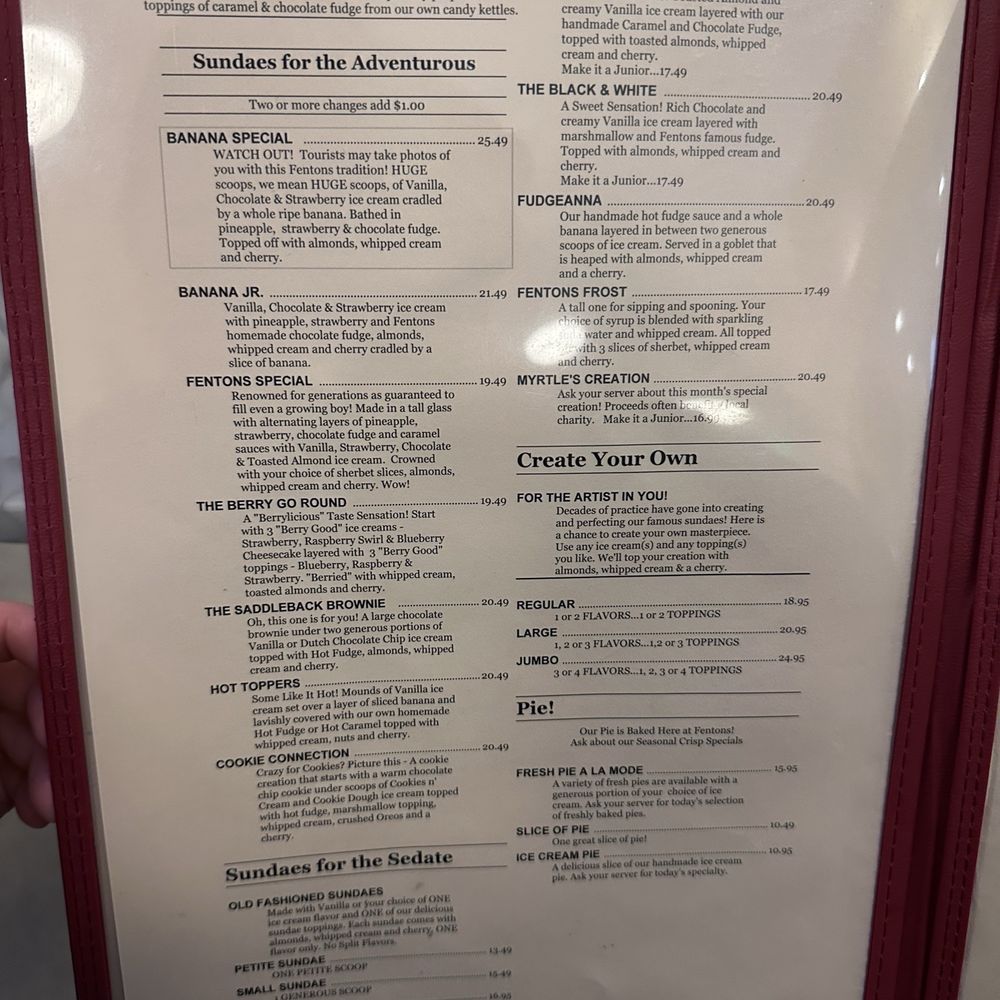 Fentons Creamery - Menu May 2026 - Ice Cream & Frozen Yogurt Near Me - Oakland, California Fentons Creamery - Menu May 2026 - Ice Cream & Frozen Yogurt Near Me - Oakland, California