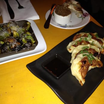 Firefly Restaurant - Warm Bread & Dip, Roasted Brussels Sprouts w/ Parmesan & Truffle Oil, Shrimp & Scallop Potstickers - New American Near Me - San Francisco, California Firefly Restaurant - Warm Bread & Dip, Roasted Brussels Sprouts w/ Parmesan & Truffle Oil, Shrimp & Scallop Potstickers - New American Near Me - San Francisco, California
