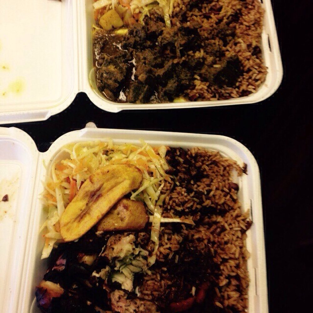 Curry Goat and Jerk Chicken Plates. Lots of great food! Curry Goat and Jerk Chicken Plates. Lots of great food!