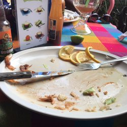 Mariscos El Amigazo - This was bacon wrapped shrimp with rice and a side salad