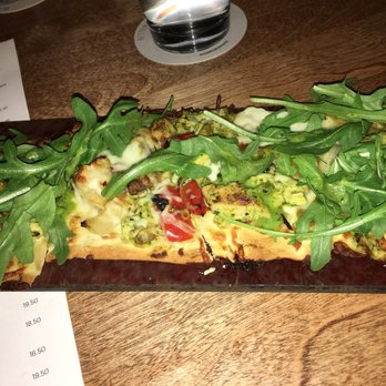 Seasons 52 - Pesto chicken flatbread. - New American Near Me - Mclean, Virginia Seasons 52 - Pesto chicken flatbread. - New American Near Me - Mclean, Virginia