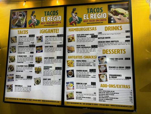 Menu photo 1 Tacos El Regio San Antonio, TX Menu photo 1 Tacos El Regio San Antonio, TX