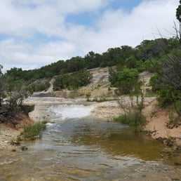 About a quarter mile down the spillway from the lake