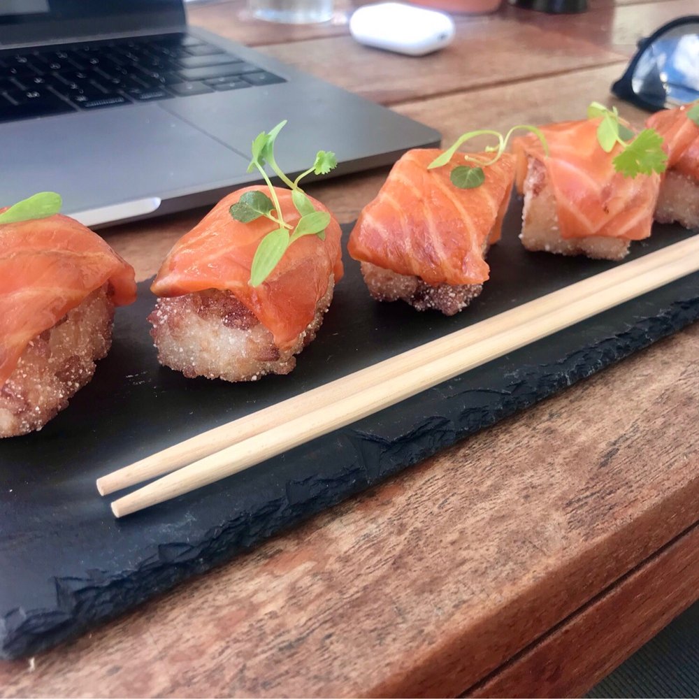 Market at EDITION - Signature crispy salmon sushi, very good - Coffee & Tea Near Me - Miami Beach, Florida Market at EDITION - Signature crispy salmon sushi, very good - Coffee & Tea Near Me - Miami Beach, Florida