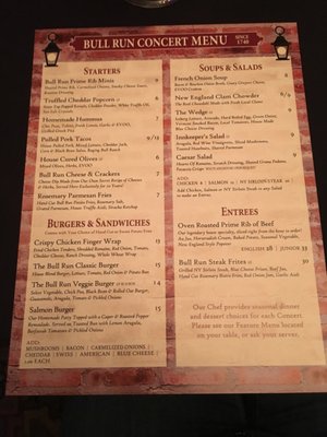 Menu photo 2 The Bull Run Restaurant Shirley, MA Menu photo 2 The Bull Run Restaurant Shirley, MA