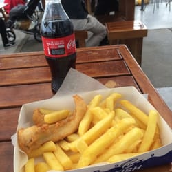 Oceanz Fish'n Chips - Gurnard & Chips at Oceanz, Auckland Fish Market, there were a couple of pieces of gurnard buried in the chips.