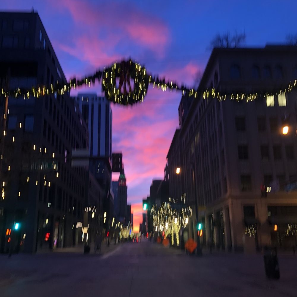 16th Street - Sunrise on the mall with holiday lights - Shopping Centers Near Me - Denver, Colorado 16th Street - Sunrise on the mall with holiday lights - Shopping Centers Near Me - Denver, Colorado
