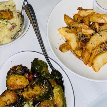 DePaul's Table - Mashed potatoes, Roasted Brussel Sprouts with pancetta, parm truffle fries - Steakhouses Near Me - Ardmore, Pennsylvania DePaul's Table - Mashed potatoes, Roasted Brussel Sprouts with pancetta, parm truffle fries - Steakhouses Near Me - Ardmore, Pennsylvania