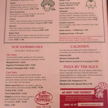Home Slice Pizza - Menu 2/2018 - Pizza Near Me - Austin, Texas