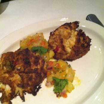 FishBones - Crab cakes with mango salsa - Sushi Bars Near Me - Lake Mary, Florida FishBones - Crab cakes with mango salsa - Sushi Bars Near Me - Lake Mary, Florida