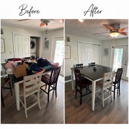 Cleaning dining room