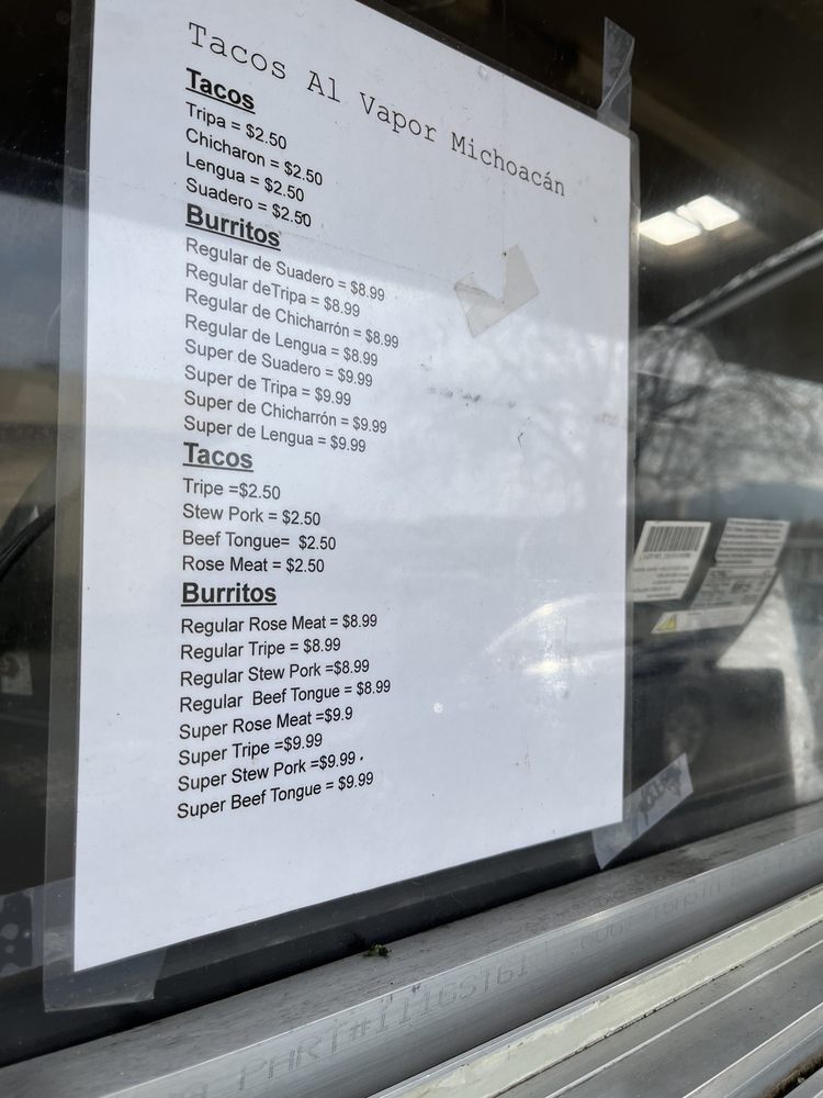 TACOS AL VAPOR MICHOACAN Tacos 1497 El Camino Real, Millbrae, CA
