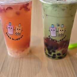 Pretty in Pink and Pretty Matcha with boba Pretty in Pink and Pretty Matcha with boba