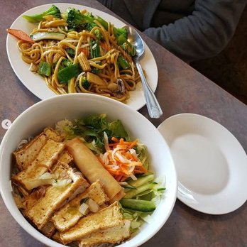 Pho Lover - Top to Bottom: Mixed Vegetable Lo Mein and Tofu Rice Vermicelli. - Vietnamese Near Me - Schaumburg, Illinois Pho Lover - Top to Bottom: Mixed Vegetable Lo Mein and Tofu Rice Vermicelli. - Vietnamese Near Me - Schaumburg, Illinois