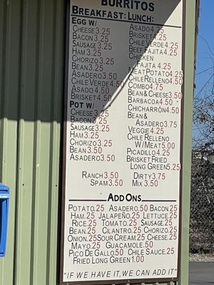 Menu photo 2 Burrito Express Fort Stockton, TX