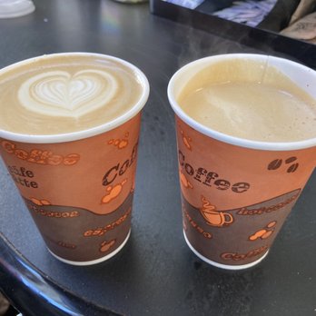 Backyard Brew - Left: Nutella mocha  Right: dirty chai with oat milk  I ordered the same size drinks. - Coffee & Tea Near Me - Palo Alto, California