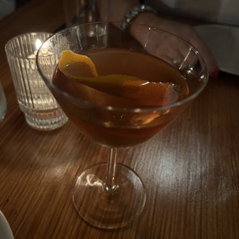 Vern's - Apero: Pineau Des Charentes, Oloroso Sherry, spiced pear - New American Near Me - Charleston, South Carolina