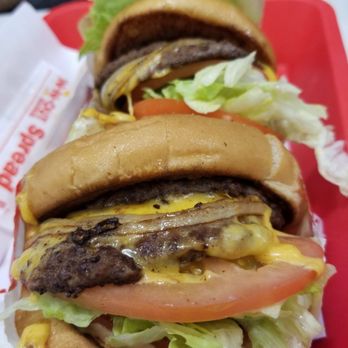 In-N-Out Burger - Double Single with: Whole Grilled Onions, extra lettuce, on a toasted bun - Burgers Near Me - Glendale, California In-N-Out Burger - Double Single with: Whole Grilled Onions, extra lettuce, on a toasted bun - Burgers Near Me - Glendale, California