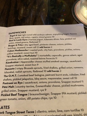 Menu photo 5 Barred Owl Butcher & Table Columbia, MO