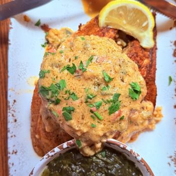 Mambo’s - Bayou redfish bliss w/ crab cake and mambo sauce - Cajun/Creole Near Me - New Orleans, Louisiana