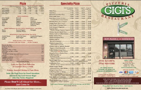 Menu photo 4 Gigi's Pizzeria & Restaurant Yonkers, NY Menu photo 4 Gigi's Pizzeria & Restaurant Yonkers, NY