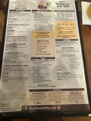 Menu photo 1 Bad Brads BBQ Orion Township, MI Menu photo 1 Bad Brads BBQ Orion Township, MI