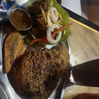 Ole Restaurant Lounge - Griot with red rice and peas - Hookah Bars Near Me - Stone Mountain, Georgia